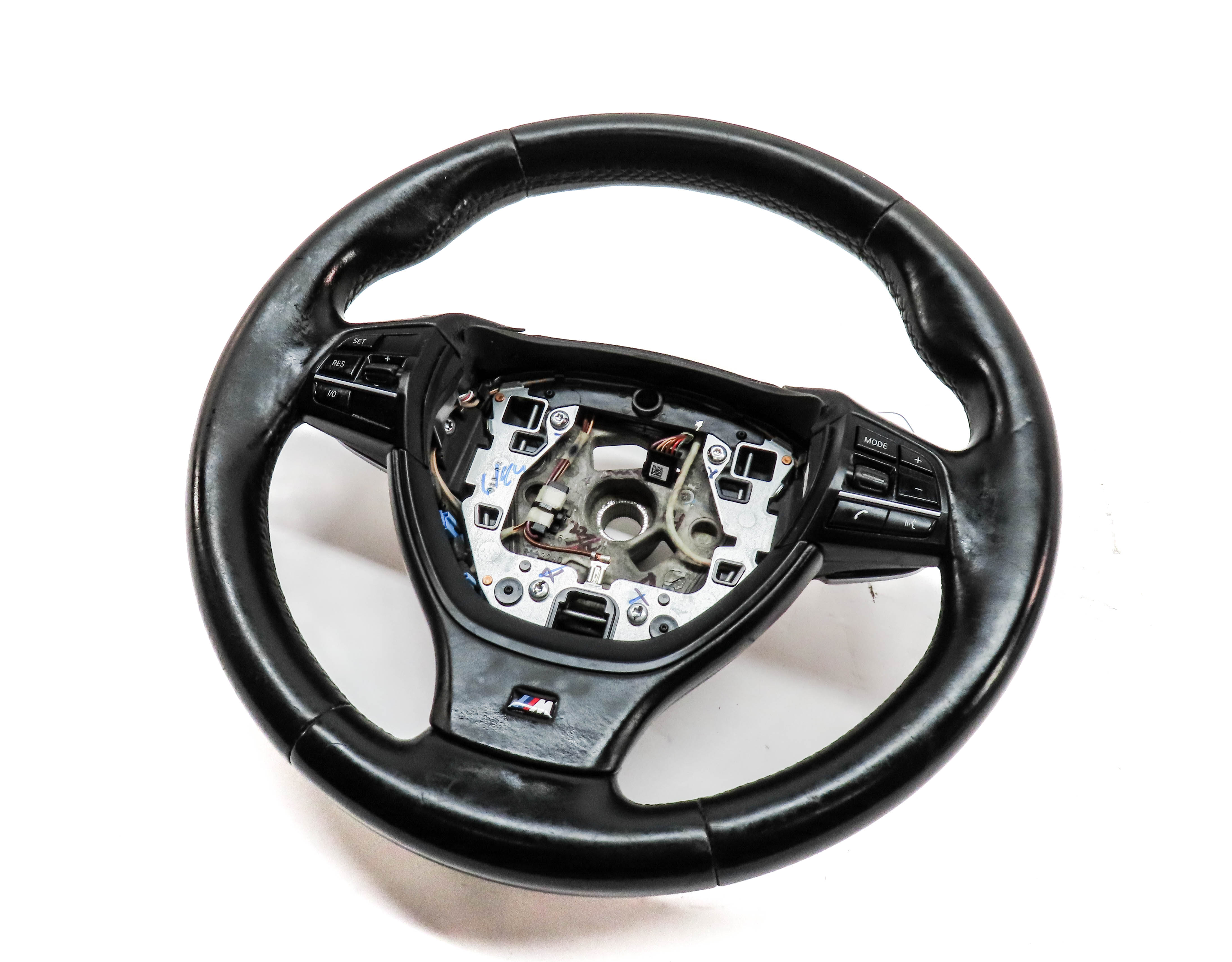 11-13 BMW 5 6 7 SERIES F01 F10 3 SPOKE M SPORT STEERING WHEEL w/ PADDLES (Black) — exact item pictured